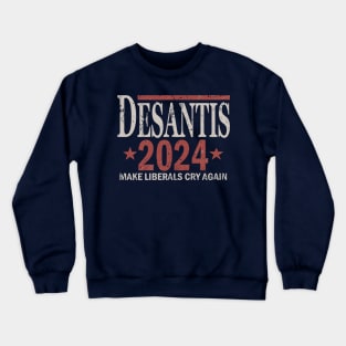 Distressed Ron DeSantis For President In 2024 Crewneck Sweatshirt